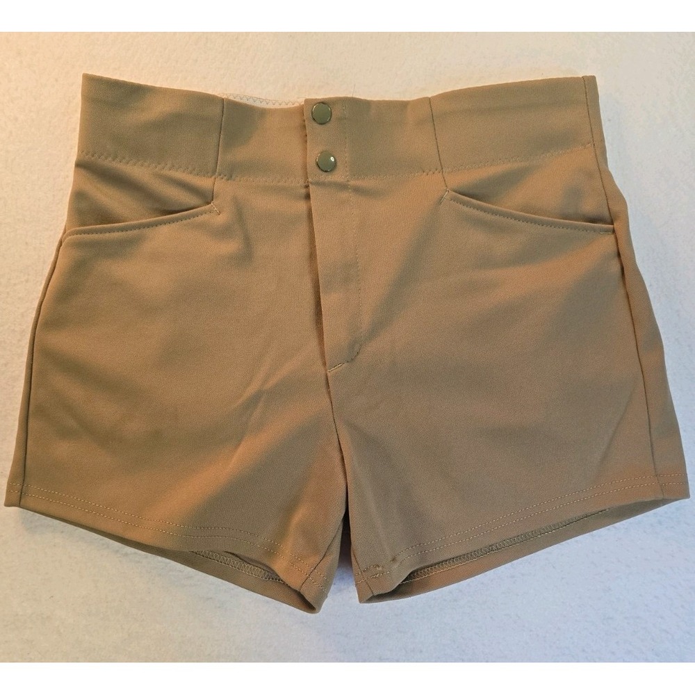 Vtg 70s 80s Bike Mens Medium Knit Baseball Coach Coaches Shorts Beige USA